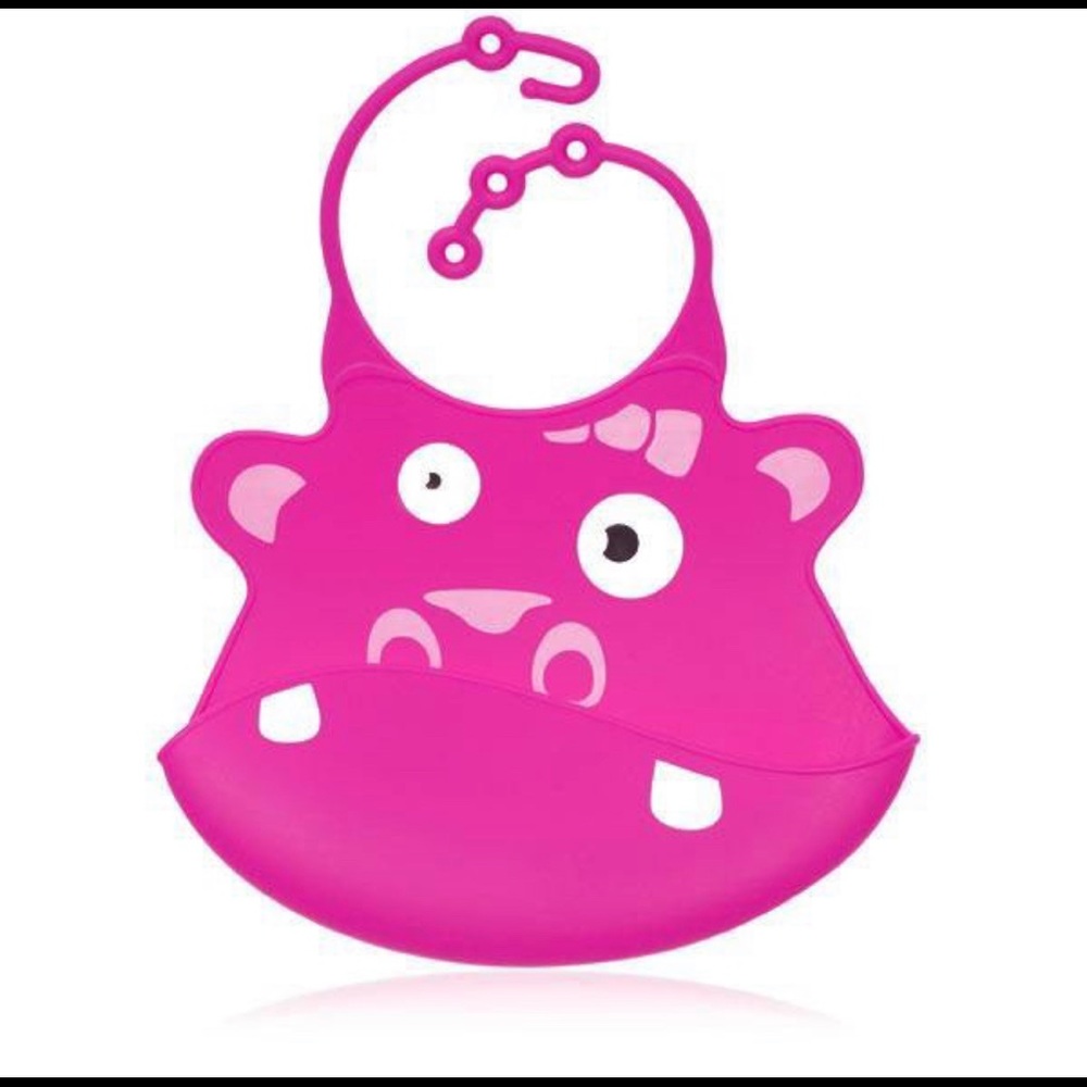 Gertrude Hippo Baby Bib pink. 6/24 months baby
